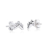 Tiara Wishbone Stud Earrings 925 Sterling Silver Jewelry
