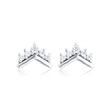Tiara Wishbone Stud Earrings 925 Sterling Silver Jewelry