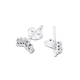 Tiara Wishbone Stud Earrings 925 Sterling Silver Jewelry