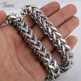 10mm Silver Man Necklace Gothic Jewelry Halloween High Stainless Steel Choker