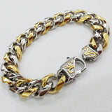 Tiasri 15mm Punk Style Men's Bracelet High Stainless Steel Cuban Chain