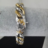 Tiasri 15mm Punk Style Men's Bracelet High Stainless Steel Cuban Chain