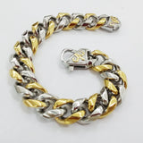 Tiasri 15mm Punk Style Men's Bracelet High Stainless Steel Cuban Chain