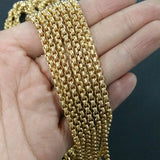 Tiasri 3mm Box Chain Stainless Steel Necklaces For Men Women