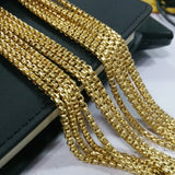 Tiasri 3mm Box Chain Stainless Steel Necklaces For Men Women