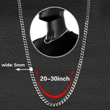 Tiasri 5mm Cuban Link Men's Necklace High Stainless Steel