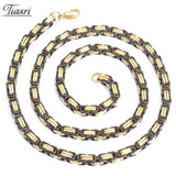 Tiasri 5mm Stainless Steel Byzantine Chain Necklace
