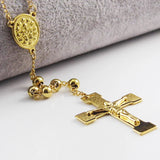 Tiasri 6mm Cross Necklace Stainless Steel Chain