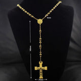Tiasri 6mm Cross Necklace Stainless Steel Chain