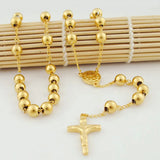 Tiasri 6mm Jesus Cross Pendant Necklace Men Women Stainless Steel Long Chain