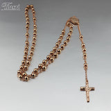 Tiasri 6mm Jesus Cross Pendant Necklace Men Women Stainless Steel Long Chain