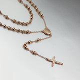 Tiasri 6mm Jesus Cross Pendant Necklace Men Women Stainless Steel Long Chain
