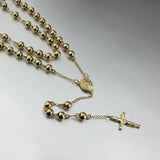 Tiasri Cross Necklace Round Bead Sweater Chain Stainless Steel