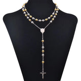 Tiasri Cross Pendant Necklace Stainless Steel Sweater Chain Halloween Gift