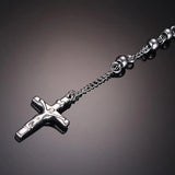 Tiasri Cross Pendant Necklace For Woman Round Bead Tail Chain Choker