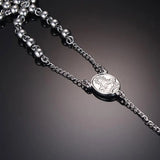 Tiasri Cross Pendant Necklace For Woman Round Bead Tail Chain Choker