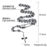 Tiasri Cross Pendant Necklace For Woman Round Bead Tail Chain Choker