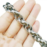 Tiasri 9mm Silver Rope Chain Necklace DIY Jewelry Making