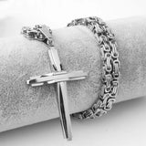 Halloween Goth Chain Byzantium Choker Necklace Cross Pendant