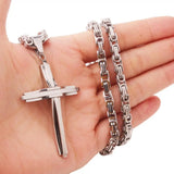 Halloween Goth Chain Byzantium Choker Necklace Cross Pendant