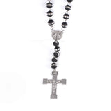 Tiasri Cross Pendant Necklace Sweater Long Chain Bead Collar Choker