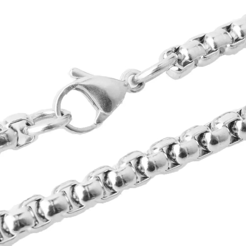 Tiasri Silver Necklace Bracelet Set 316L Stainless Steel Choker Gift