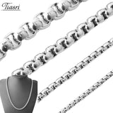 Tiasri Silver Necklace Bracelet Set 316L Stainless Steel Choker Gift