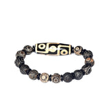 10mm 3 Eyes Round Dzi Beads 40mm 9 Eyes Dzi Agate Beads Bracelet
