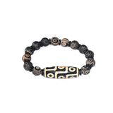 10mm 3 Eyes Round Dzi Beads 40mm 9 Eyes Dzi Agate Beads Bracelet