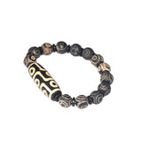 10mm 3 Eyes Round Dzi Beads 40mm 9 Eyes Dzi Agate Beads Bracelet