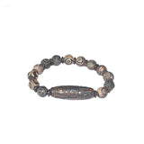 10mm 3 Eyes Round Dzi Beads 40mm 9 Eyes Dzi Agate Beads Bracelet