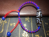 Tibet 7eyes DZI Jewelry Red&Blue Braided Line Evil Bracelet