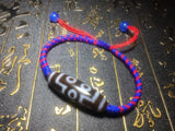Tibet 7eyes DZI Jewelry Red&Blue Braided Line Evil Bracelet