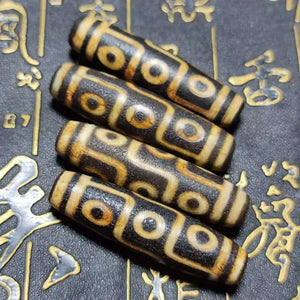 Tibet 9 Eyes Totem 15*55mm Carved Agate DZI Beads Necklace DIY
