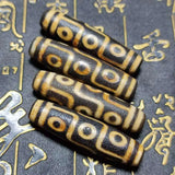 Tibet 9 Eyes Totem 15*55mm Carved Agate DZI Beads Necklace DIY