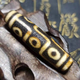 Tibet 9 Eyes Totem 15*55mm Carved Agate DZI Beads Necklace DIY