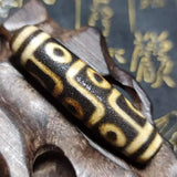 Tibet 9 Eyes Totem 15*55mm Carved Agate DZI Beads Necklace DIY