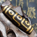 Tibet 9 Eyes Totem 15*55mm Carved Agate DZI Beads Necklace DIY