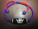 Tibet 9eyes DZI Jewelry Red&Blue Braided Line Bracelet