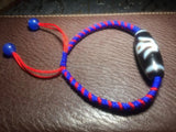 Tibet 9eyes DZI Jewelry Red&Blue Braided Line Bracelet