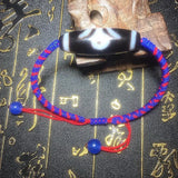 Tibet 9eyes DZI Jewelry Red&Blue Braided Line Bracelet