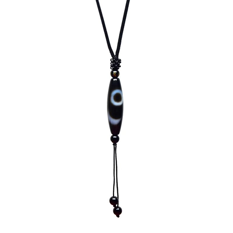 Tibet Agate DZI Pendant Women's Necklace Smooth Surface Amulet