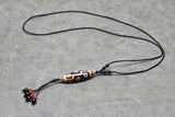 Tibet Agate DZI Pendant Women's Necklace Brown/white 9 Eyes Amulet