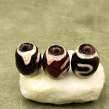 Tibet Agate DZi Beads Blood Red Agate Beads Money Hook & Tiger Teeth 12*16mm