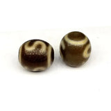 Tibet Agate Dzi Bead 17*19mm Light Brown Oval Beads Sun&moon&stars Dzi Beads