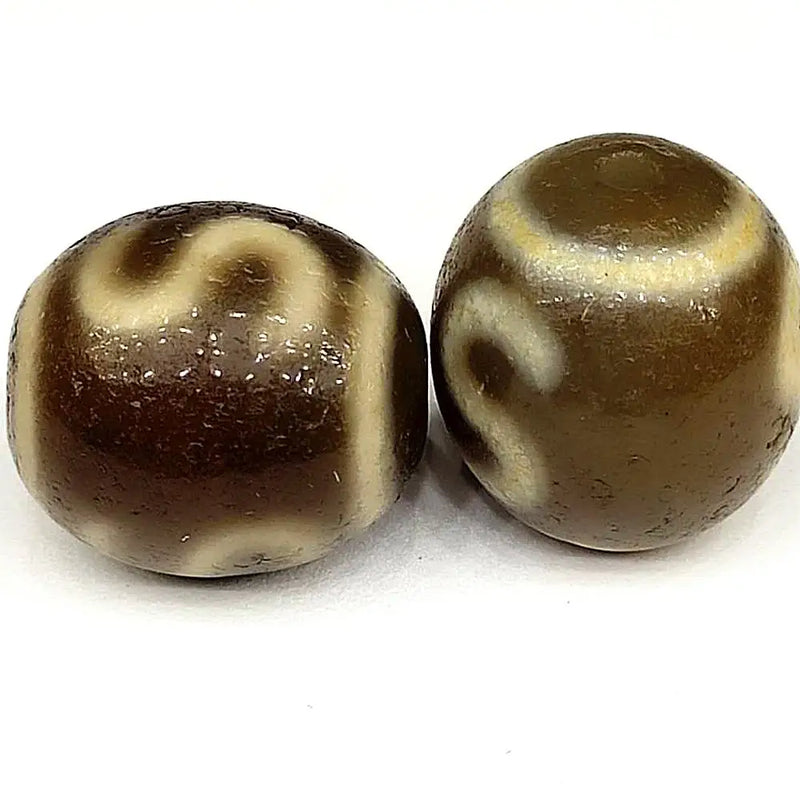 Tibet Agate Dzi Bead 17*19mm Light Brown Oval Beads Sun&moon&stars Dzi Beads