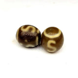 Tibet Agate Dzi Bead 17*19mm Light Brown Oval Beads Sun&moon&stars Dzi Beads