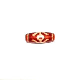 Tibet Agate Dzi Bead Orange Red Big men 2eyes Tiger teeth 13*33mm