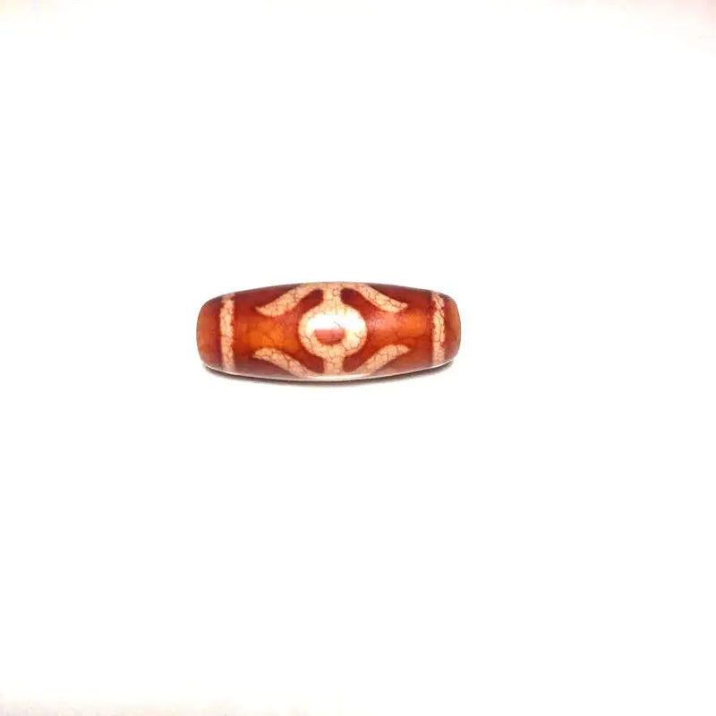 Tibet Agate Dzi Bead Orange Red Big men 2eyes Tiger teeth 13*33mm