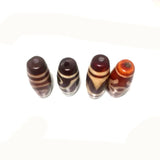 Tibet Agate Dzi Bead Orange Red Big men 2eyes Tiger teeth 13*33mm